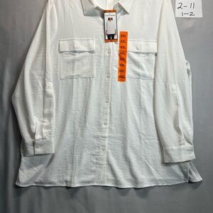 Hilary Radley White Lightweight Shirt Jacket